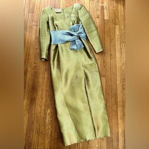 Stanley Platos Martin Ross VINTAGE deadstock gold metallic silver formal gown 10